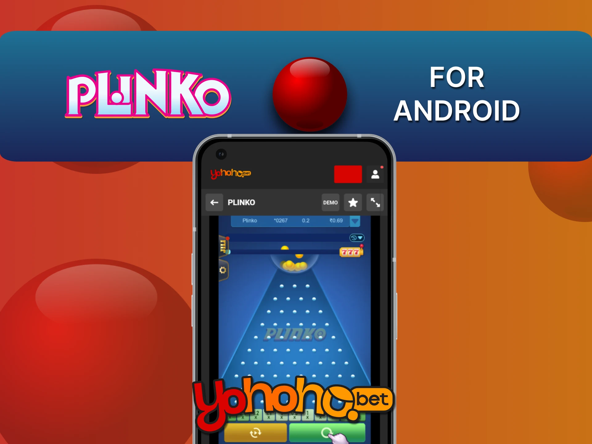 Download the YoHoHo app for Android to play Plinko.