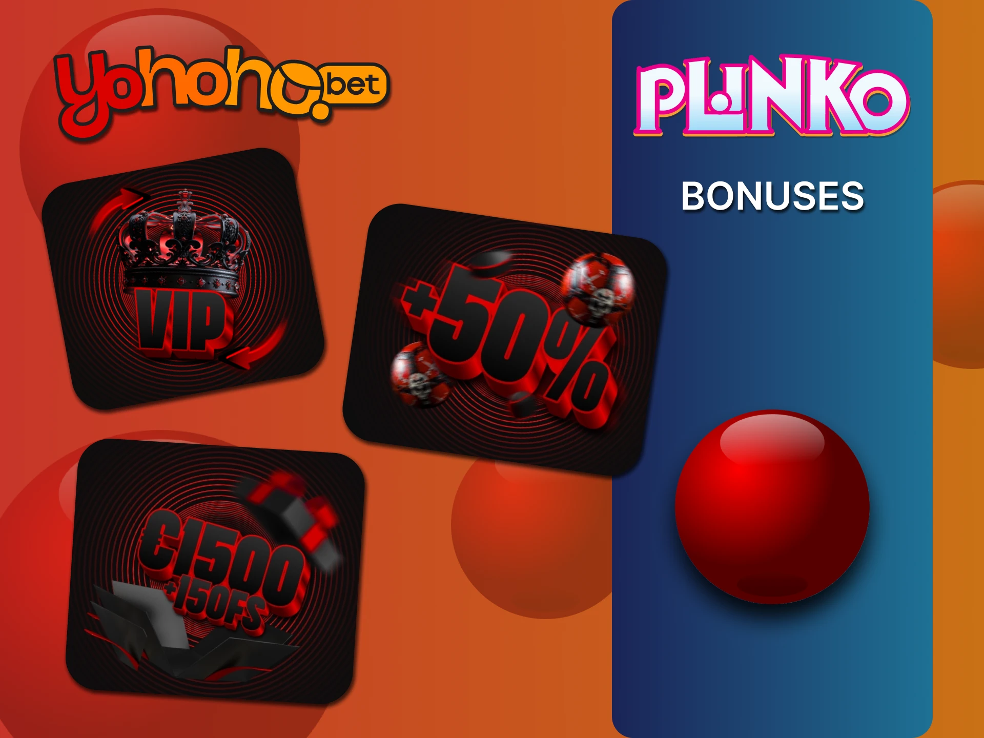 Get bonuses offered by YoHoHo for playing the Plinko game.