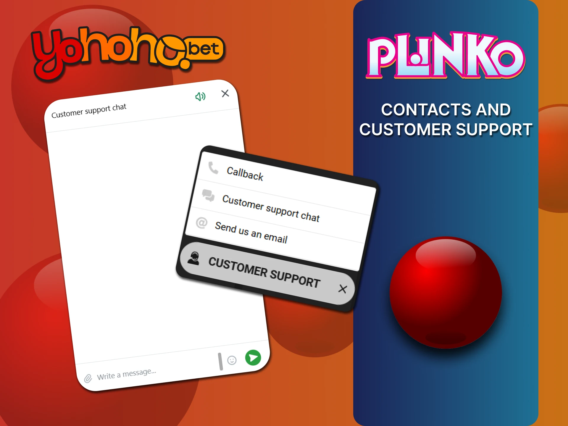 If you have difficulties playing Plinko, contact YoHoHo customer support.