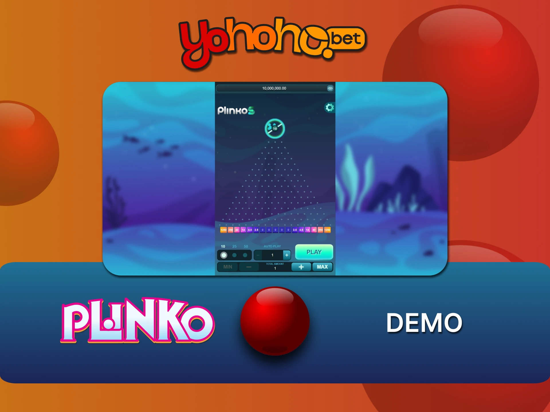 Play a demo version of the Plinko game at YoHoHo.