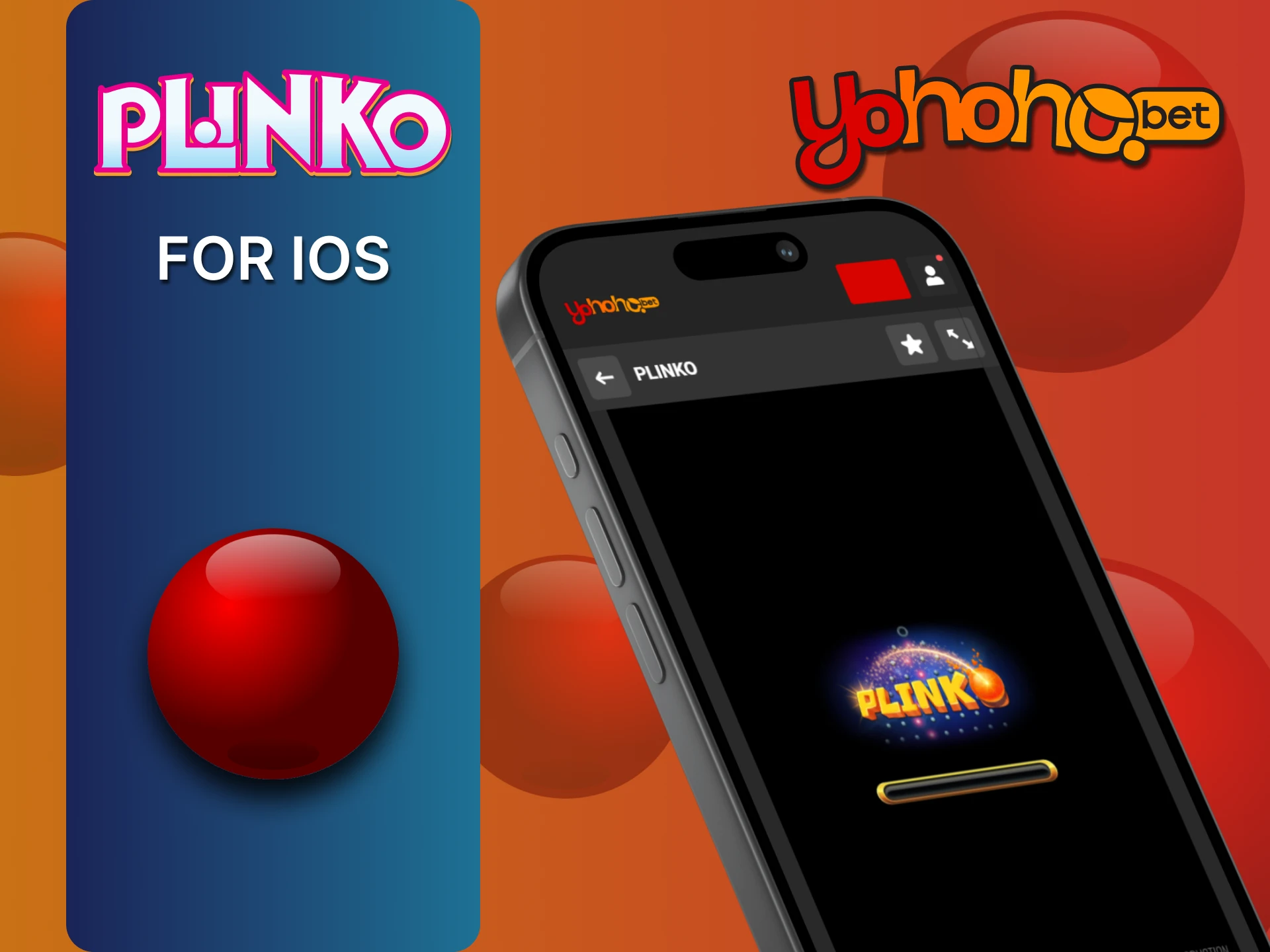 Play the Plinko game in the mobile version of YoHoHo for iOS.