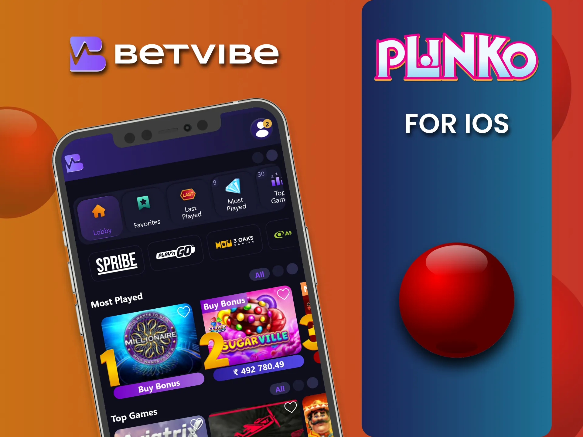 Play Plinko on your iOS devices via Betvibe.