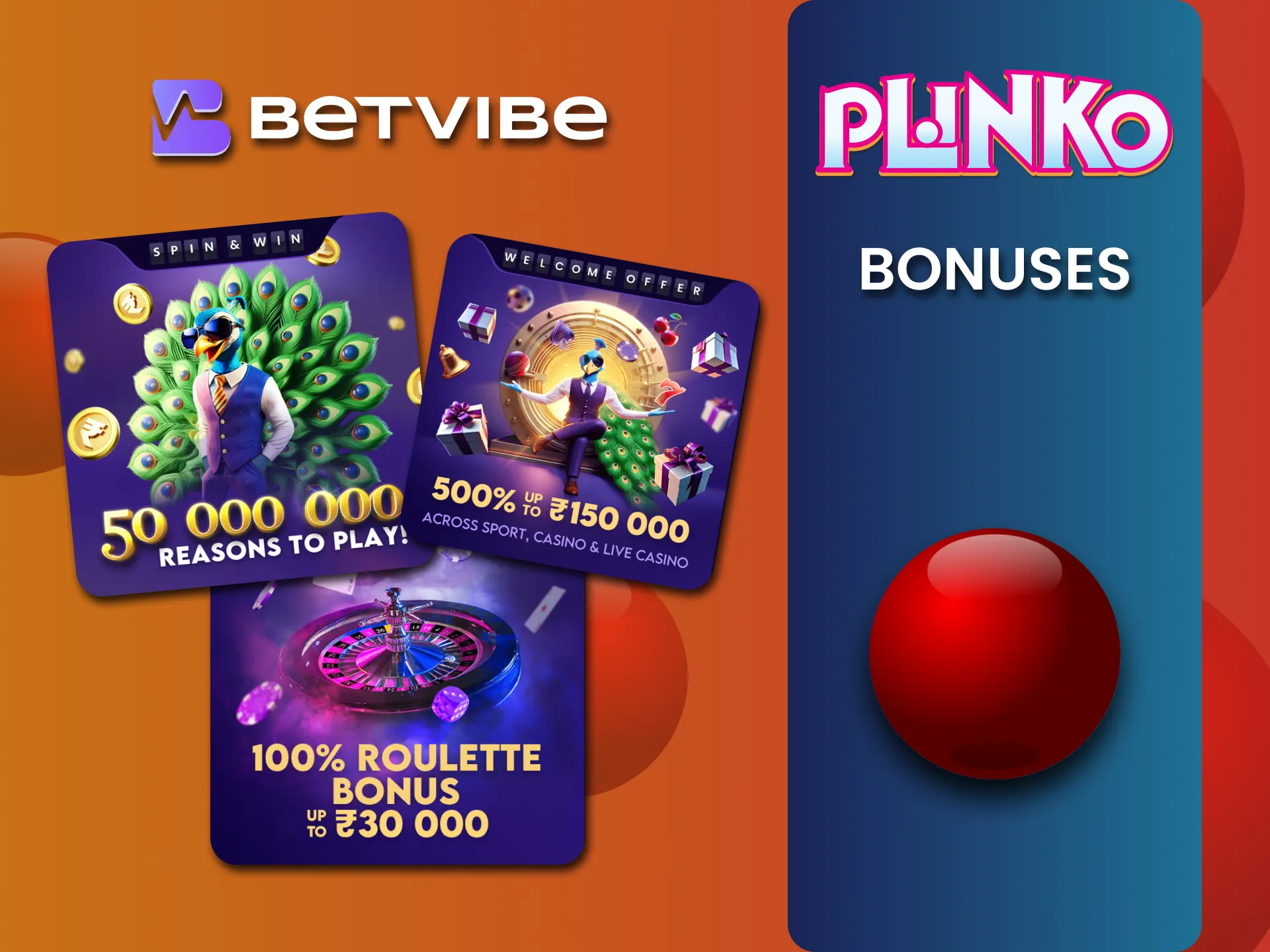 Claim Betvibe bonuses to enjoy additional benefits while playing Plinko.