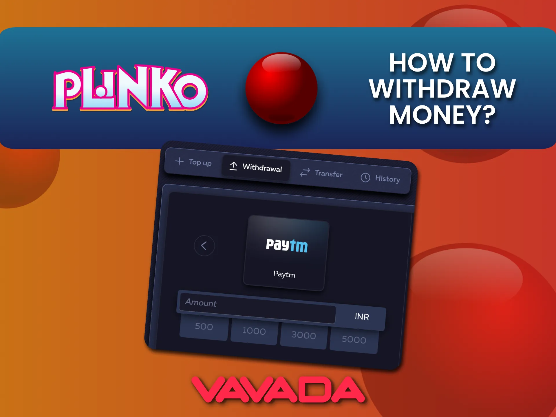 Withdraw your winnings from Plinko on Vavada.