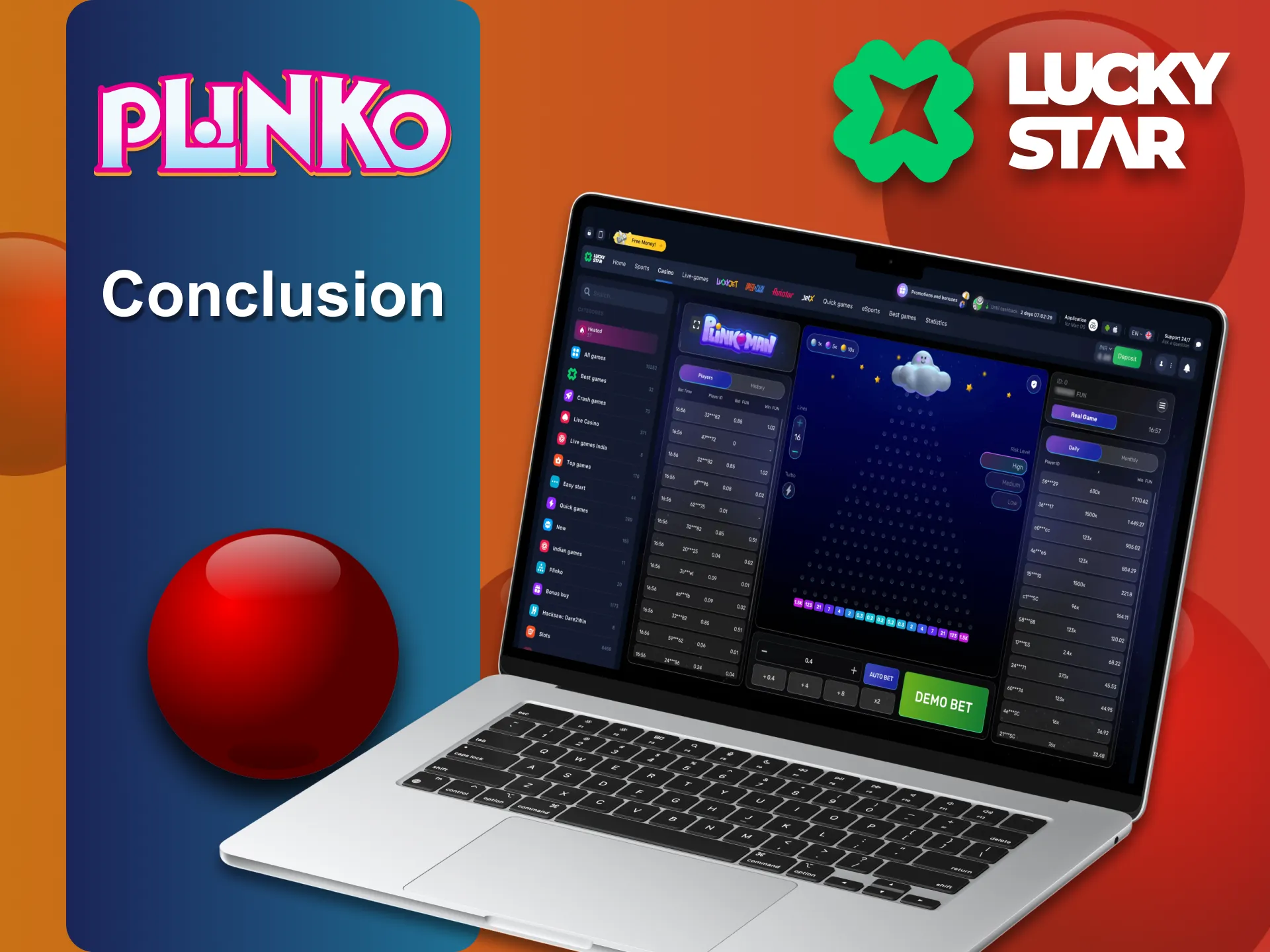 Play Plinko at Lucky Star official platform and have fun.