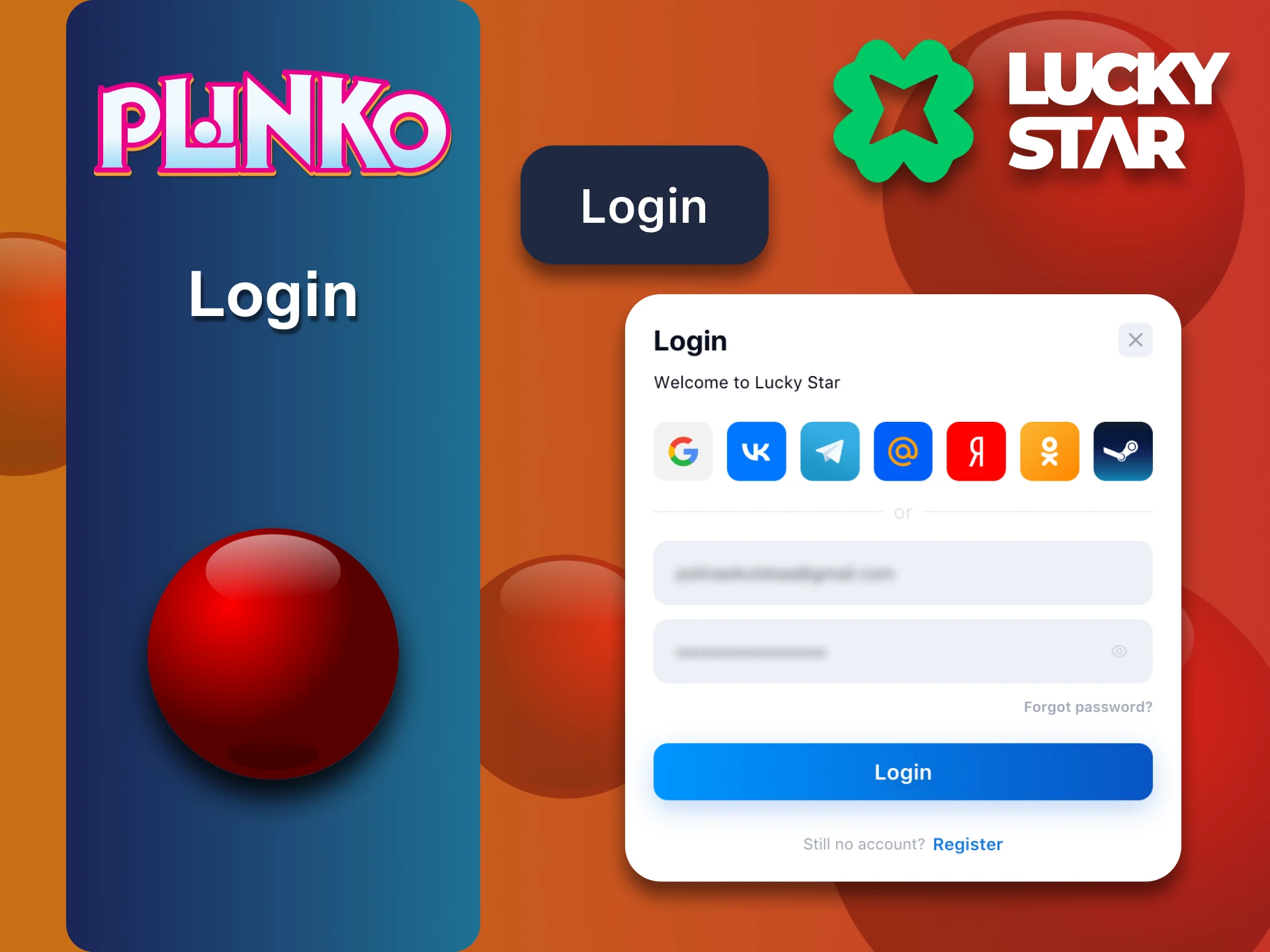 Access your Lucky Star Plinko account in a few steps.