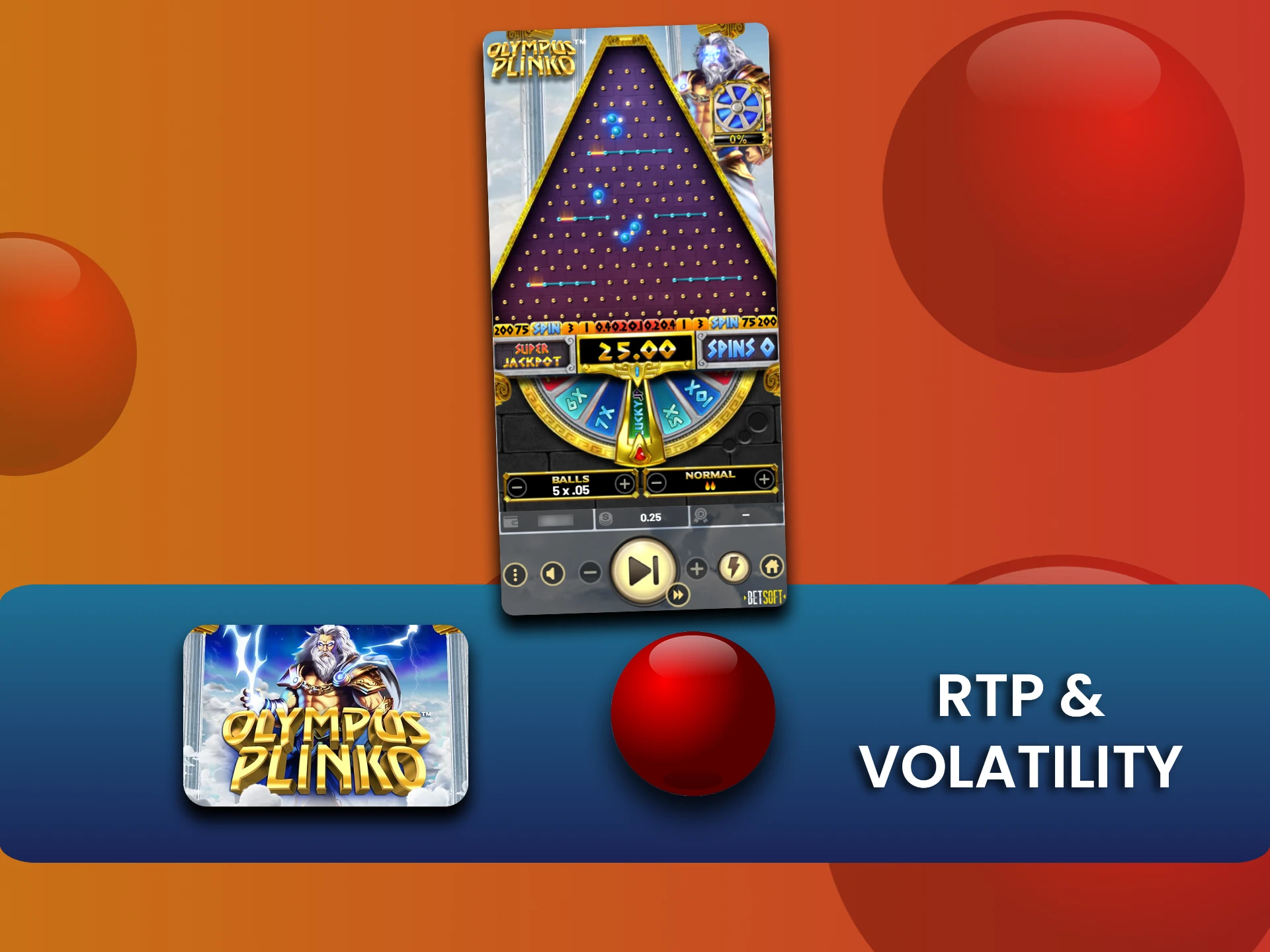 Olympus Plinko features a high RTP and allows players to customize their risk and reward levels.