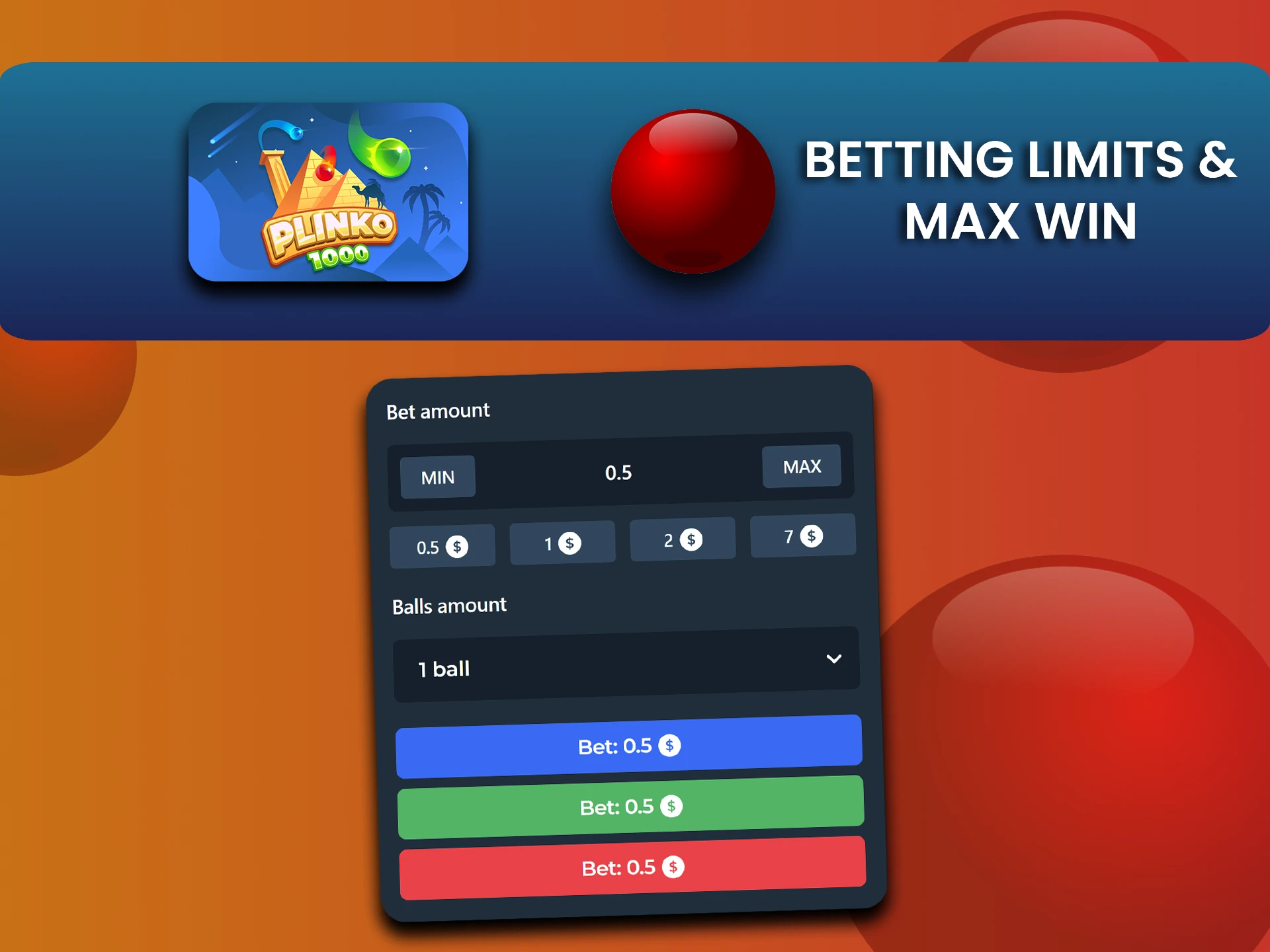 Find out about the limits and maximum winnings in Plinko 1000.