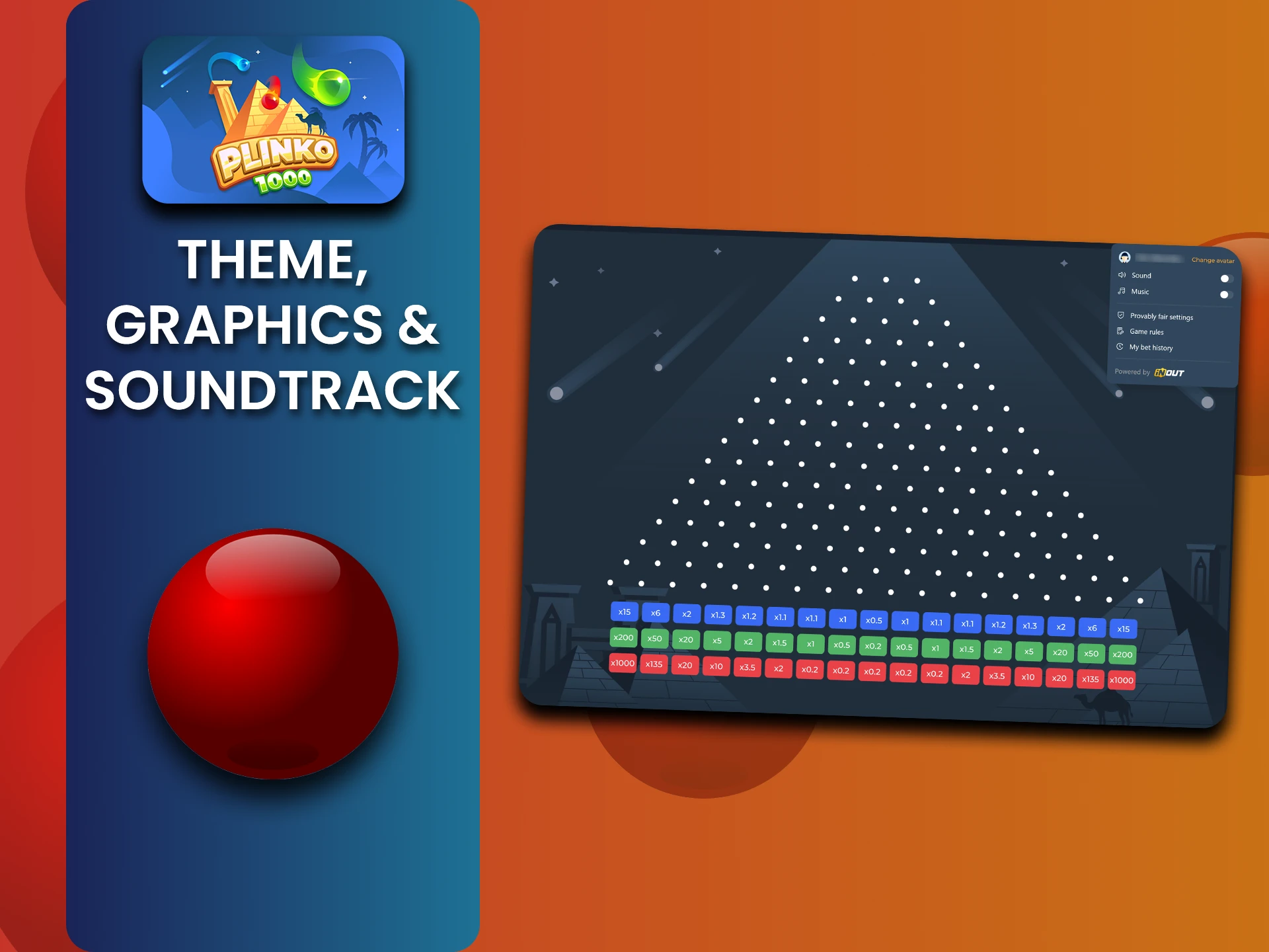 Plinko 1000 features a clean design, smooth animations, and subtle sounds.