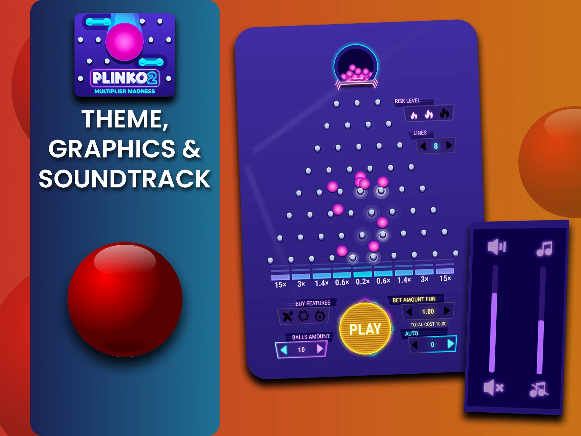 Plinko 2 offers smooth animations, fast ball movement, and classic arcade sounds.