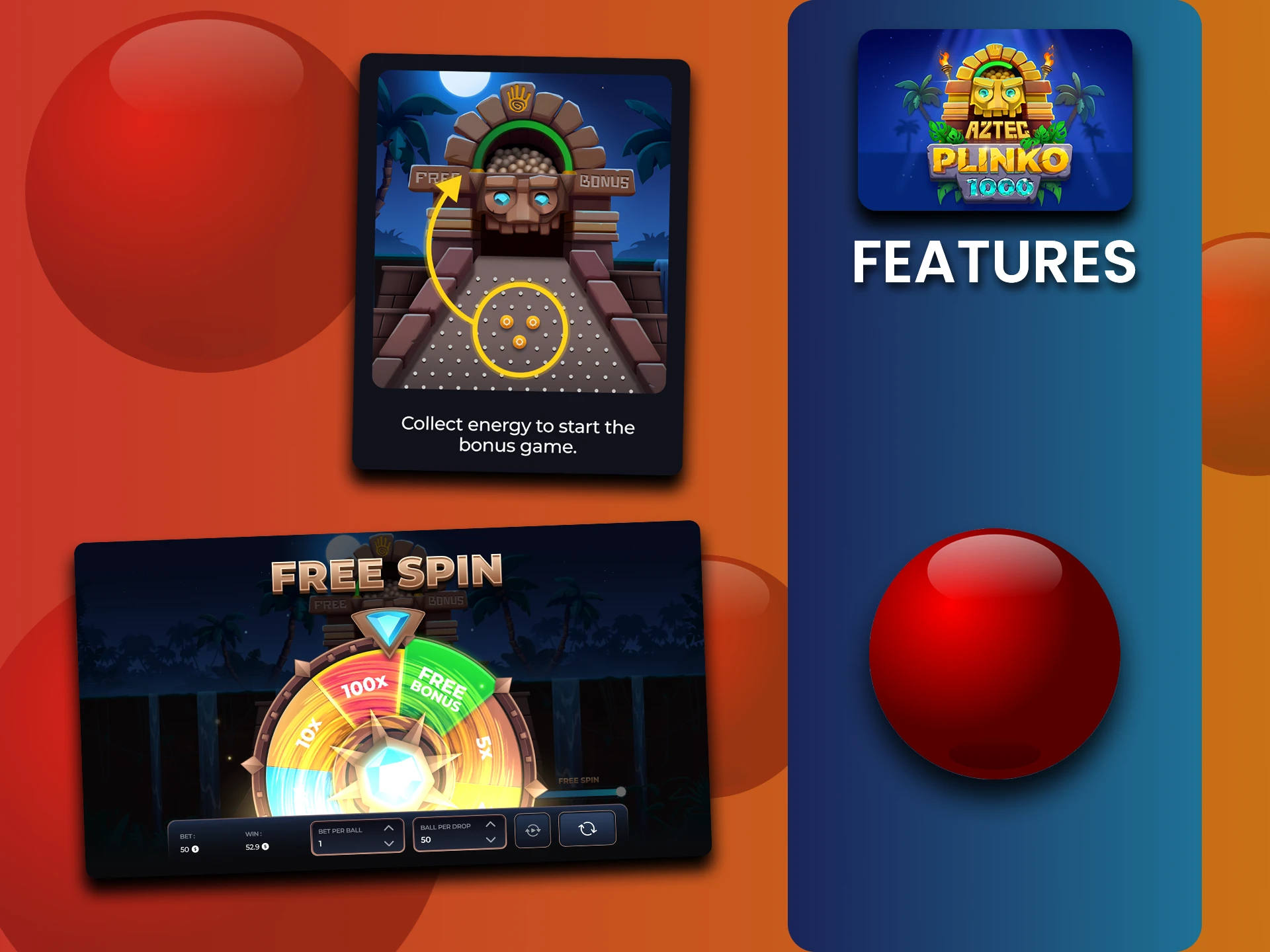 Check out the features offered by Aztec Plinko.