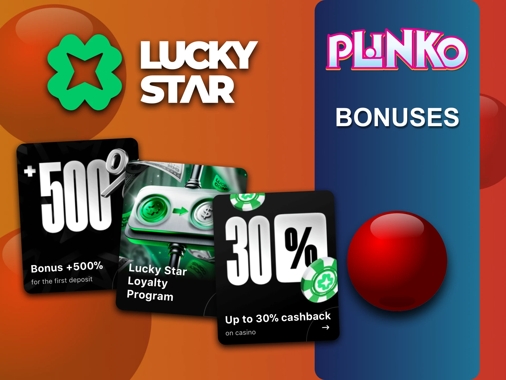 Lucky Star rewards you with generous bonuses for Plinko.