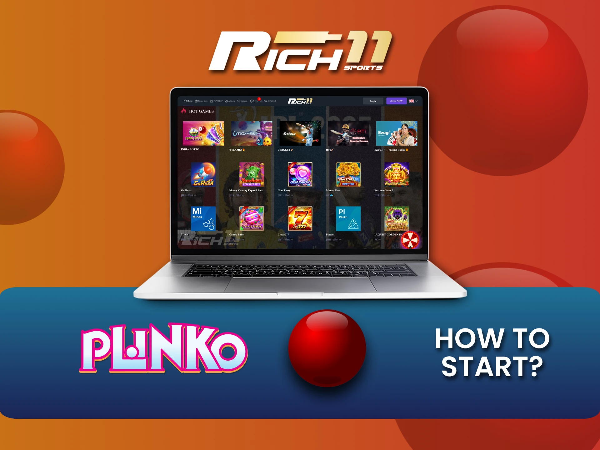 Join the fun and play Plinko at Rich11.