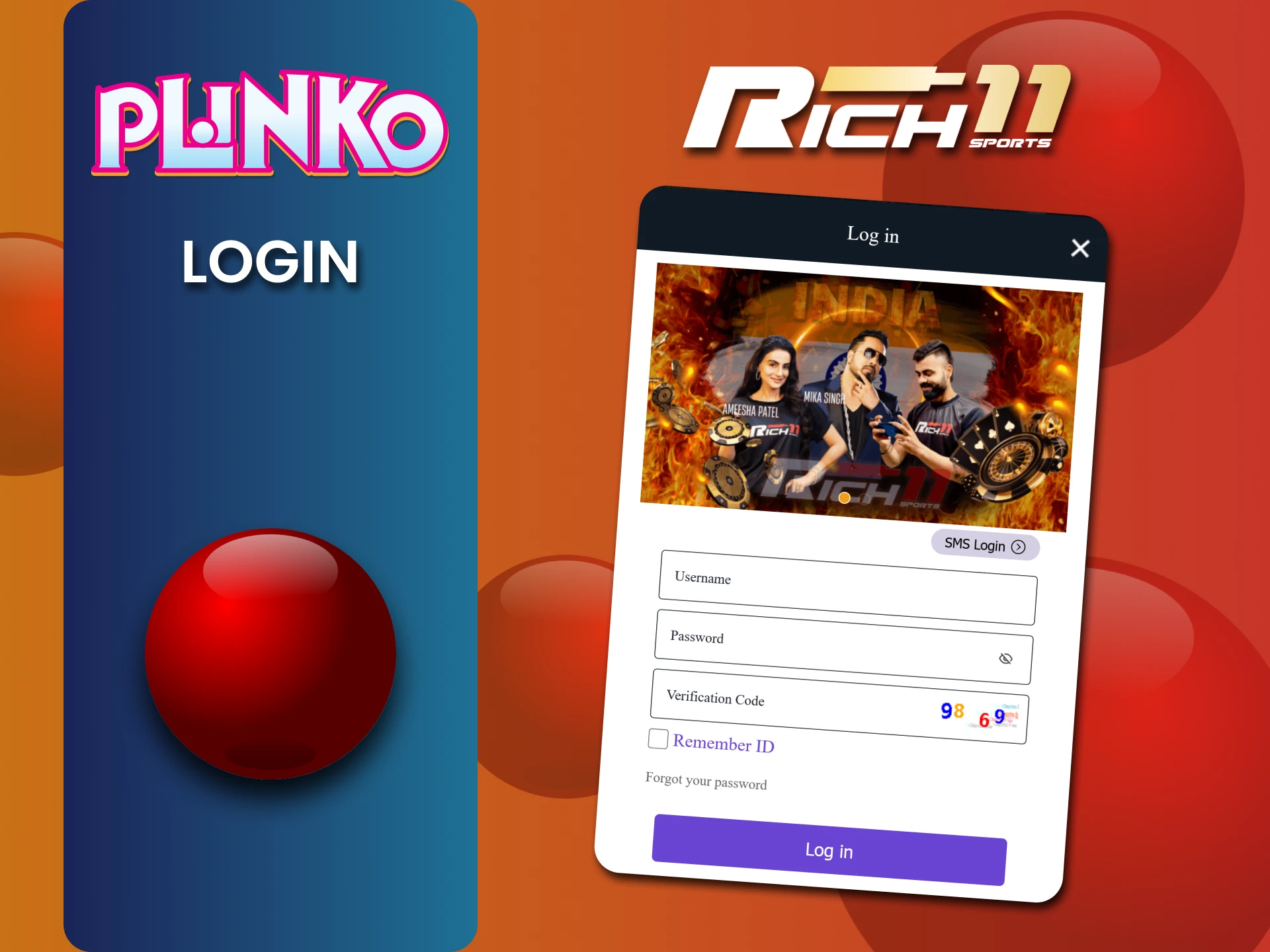 Sign in to Rich11 to access Plinko.