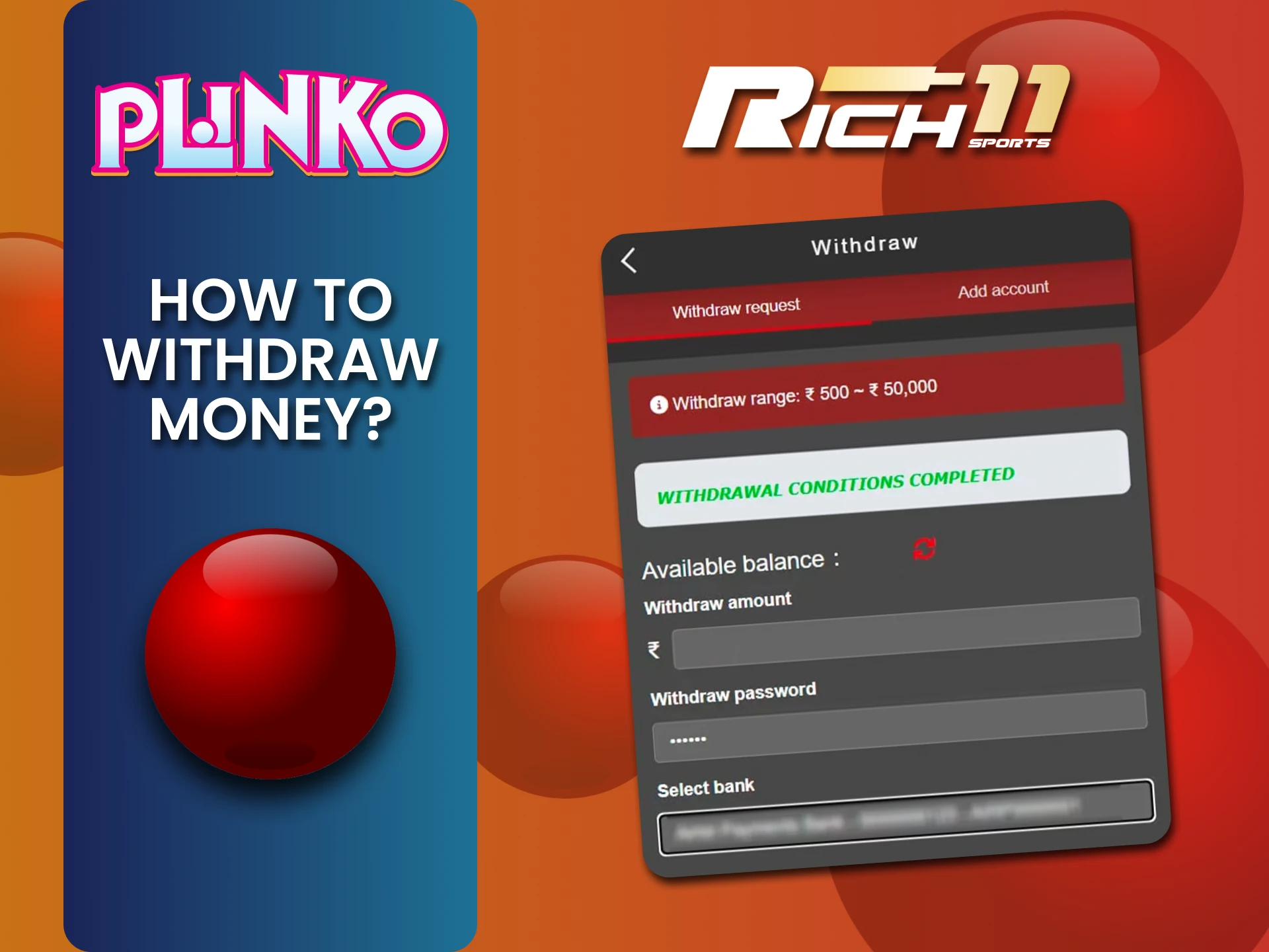 Easily cash out your Plinko winnings from Rich11.