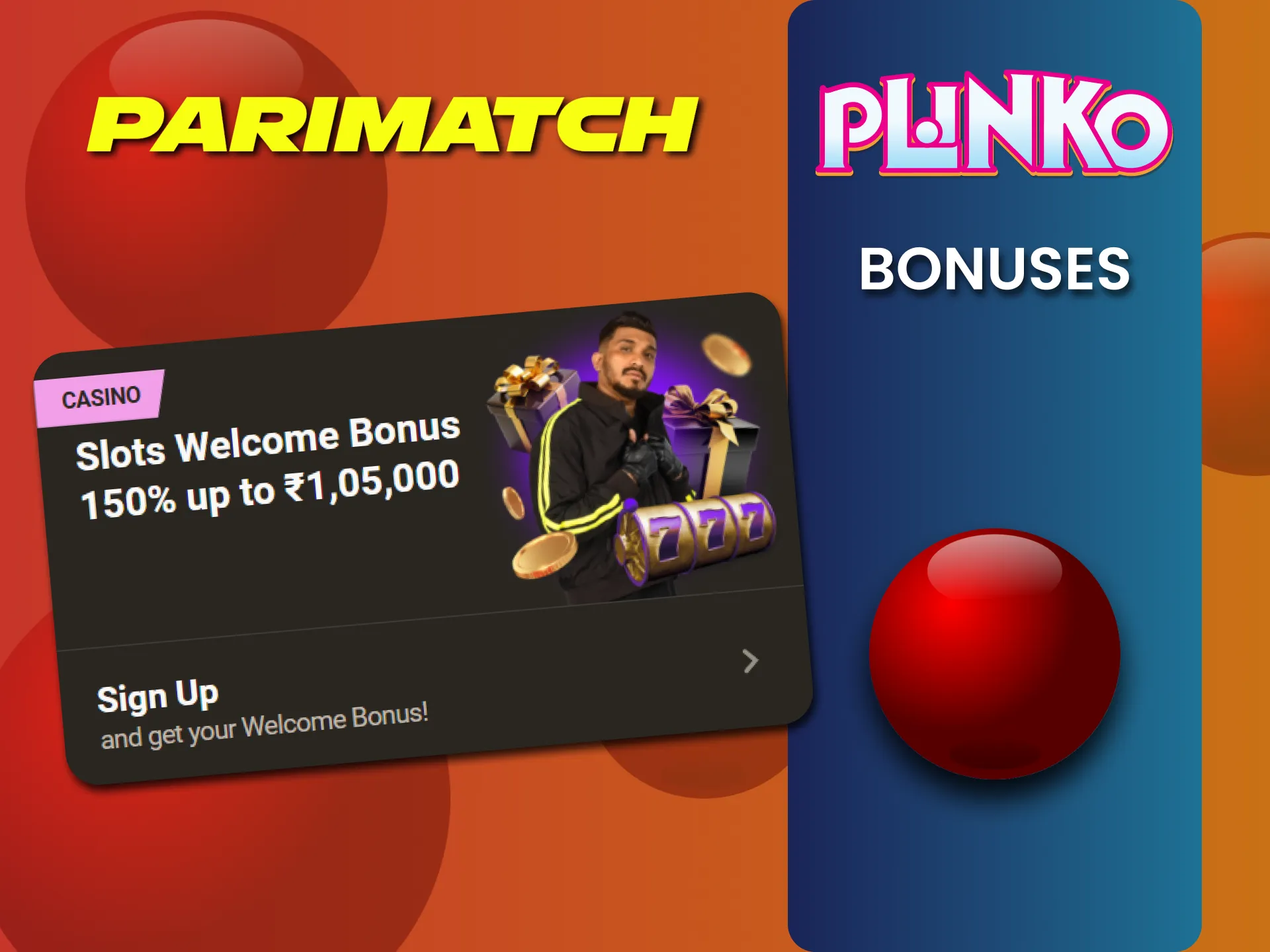 Get a bonus for playing Plinko from Parimatch.