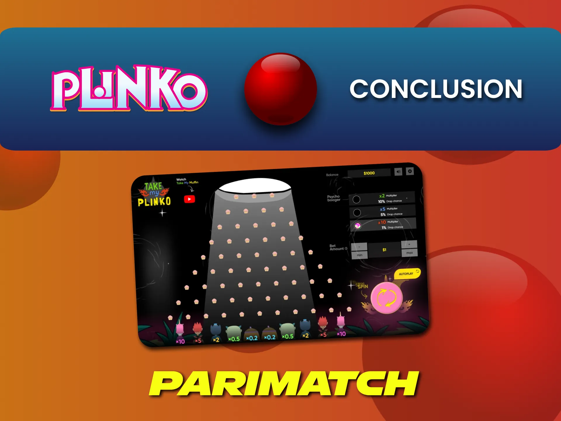 Parimatch is ideal for playing Plinko.