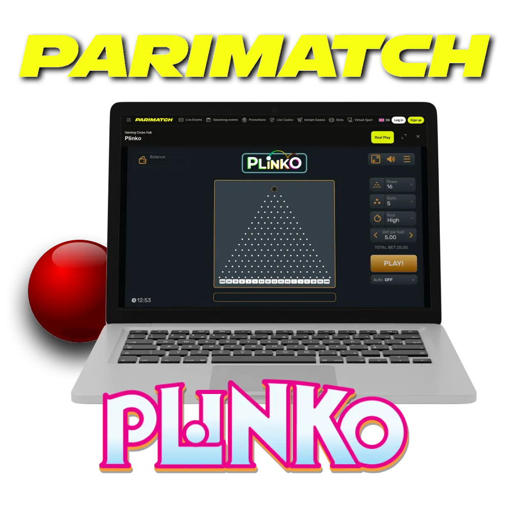 To play Plinko, choose the Parimatch service.