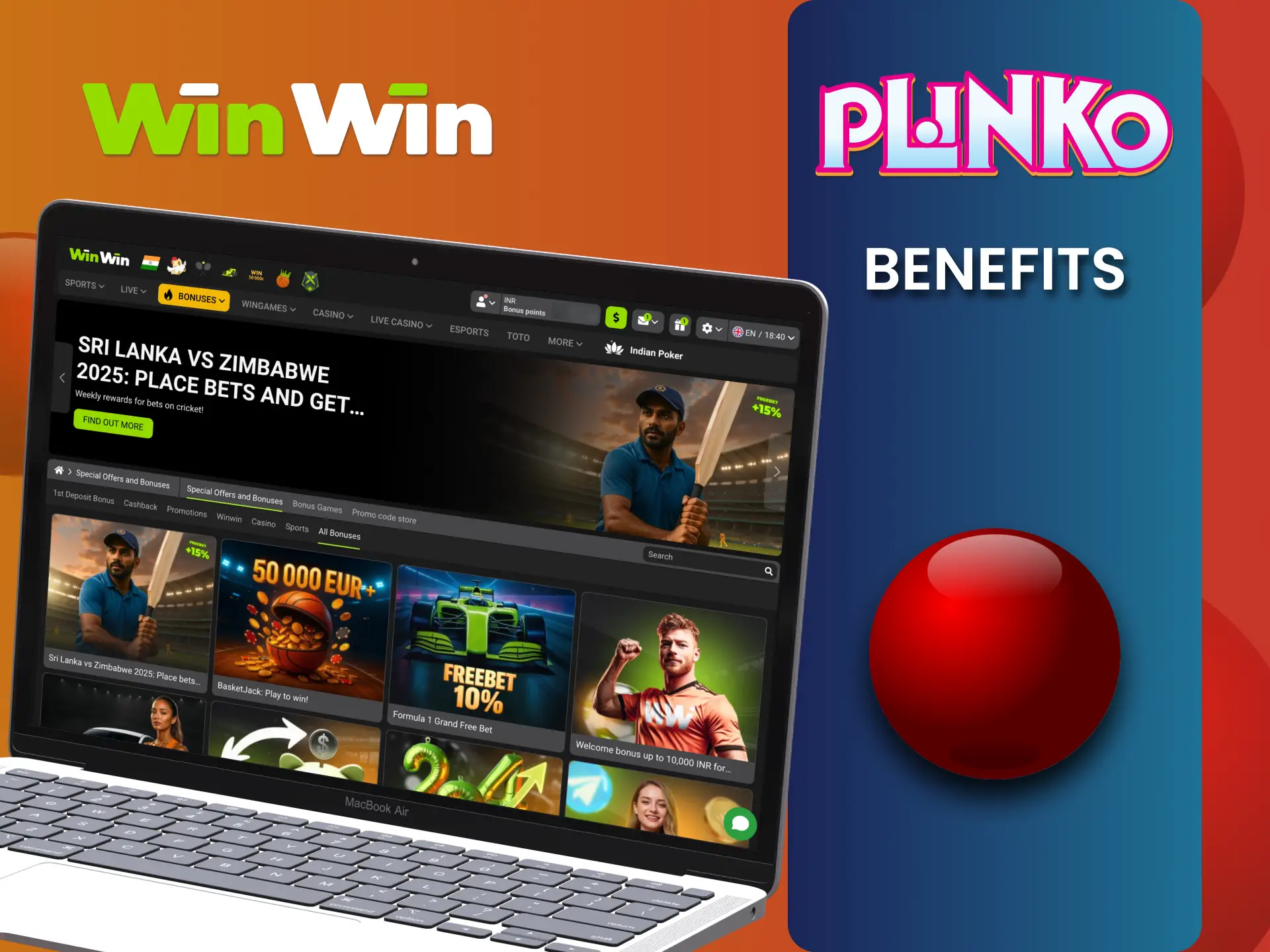 Join WinWin Casino India, get spins and Plinko rewards.