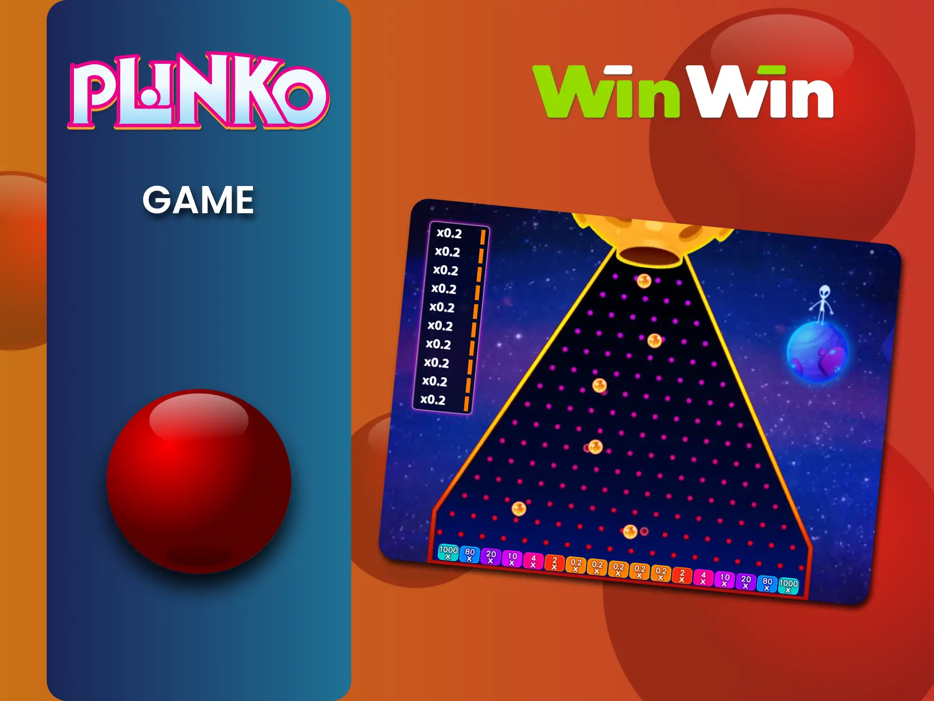 Play Plinko at WinWin, control risk and win big.