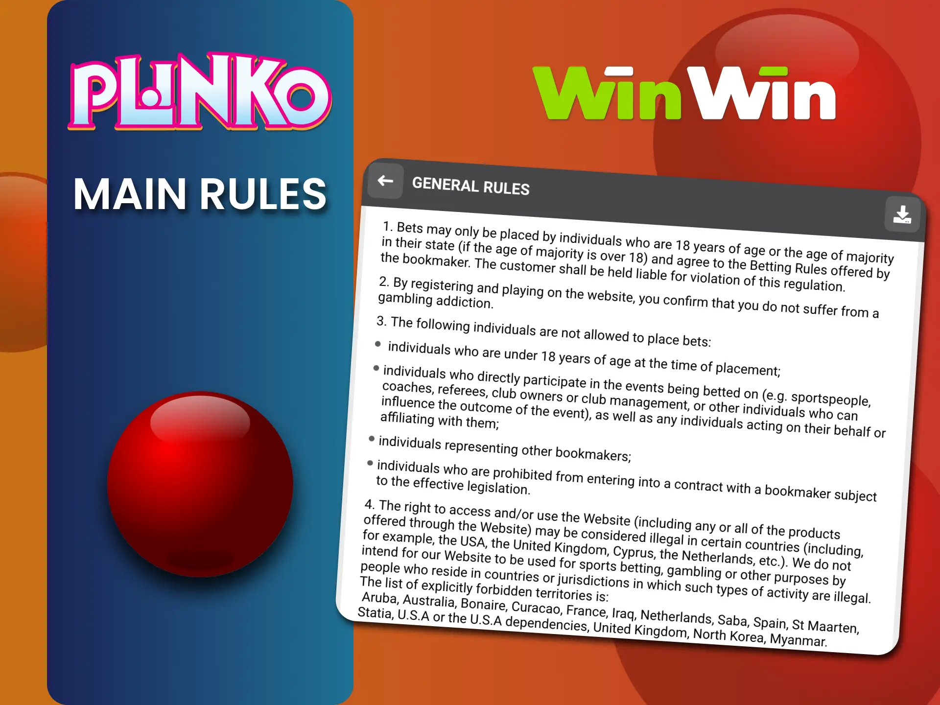 Respect WinWin Casino rules and enjoy Plinko bonuses.