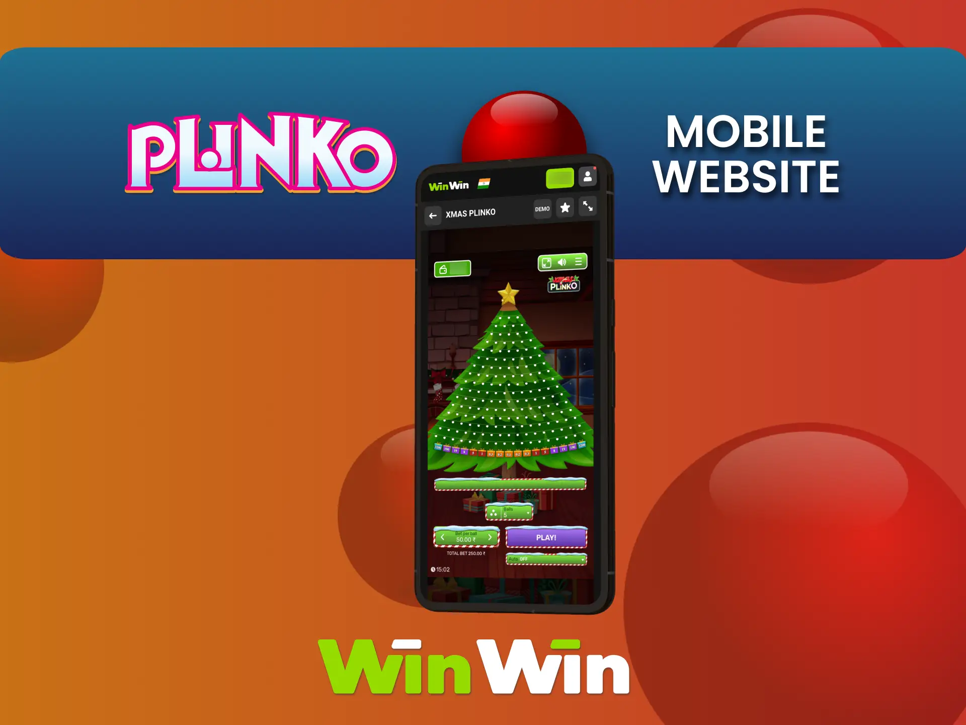 Play Plinko at WinWin Casino on mobile site, no app needed.