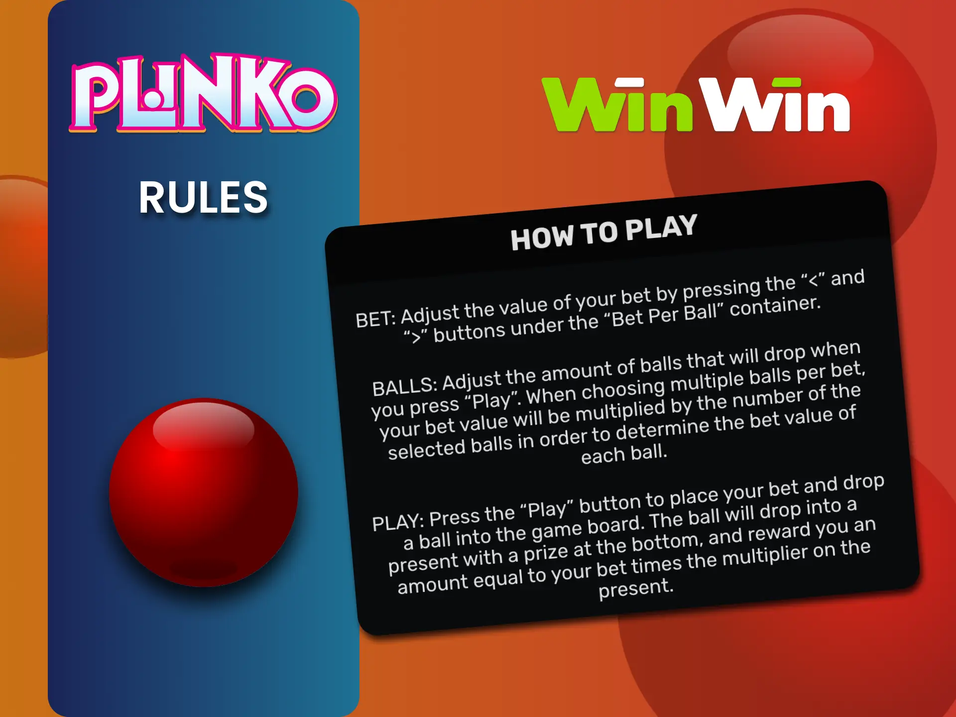 Learn Plinko rules at WinWin Casino.